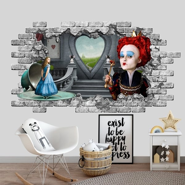 Shop 3d Wall Decals Alice In Wonderland For Girl Nursery Hole In Wall Overstock 32235721