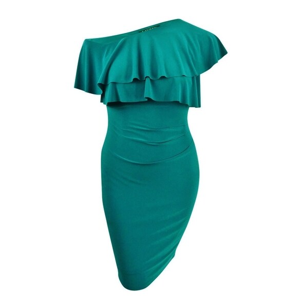 ralph lauren ruffled jersey gown