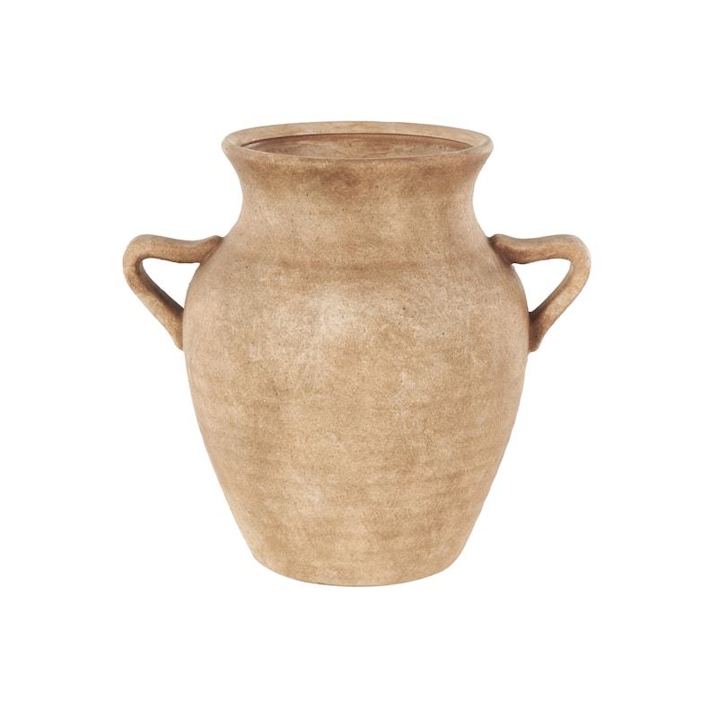Ceramic Antique Style Textured Vase with Handles - Copper or White - Roche River Decor