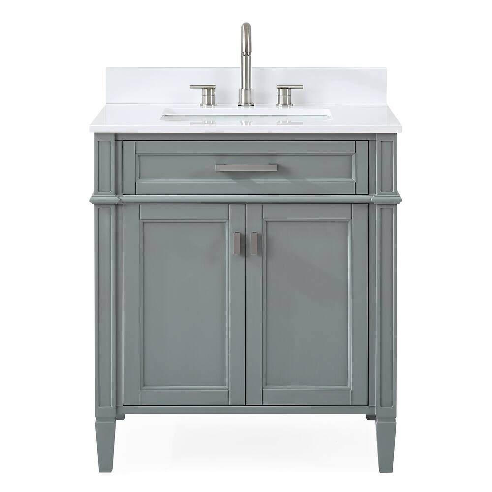 30 Inch Durand Modern Bathroom Sink Vanity with Stone Counter Top
