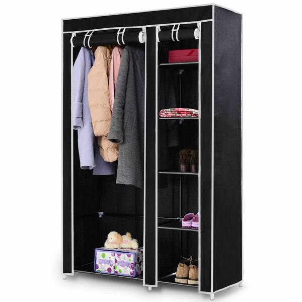 Shop Costway 69 Portable Closet Storage Organizer Clothes Wardrobe Shoe Overstock 17800786