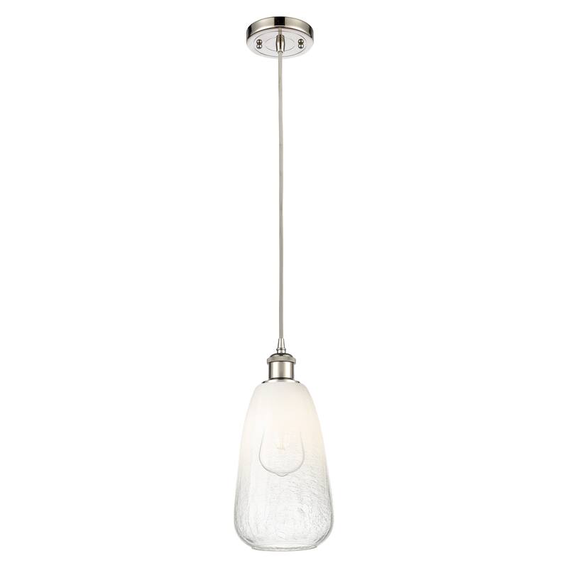 Innovations Lighting Endless Possibilities Ballston - Brookhaven Almond - 1 Light 6" Cord Hung Mini Pendant - Polished Nickel/Opal