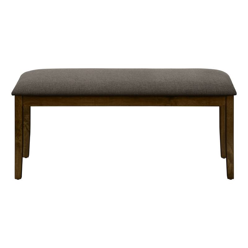 Bench, 42" Rectangular, Wood, Upholstered, Dining Room, Kitchen, Entryway, Brown And Beige, Transitional