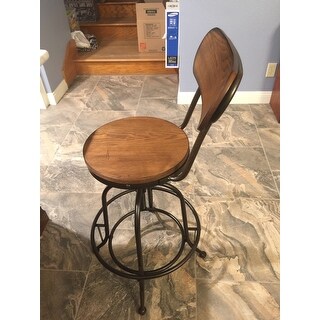 Berwick Iron Industrial Adjustable Counter Height High Back Stools (Set of 2) by iNSPIRE Q Classic