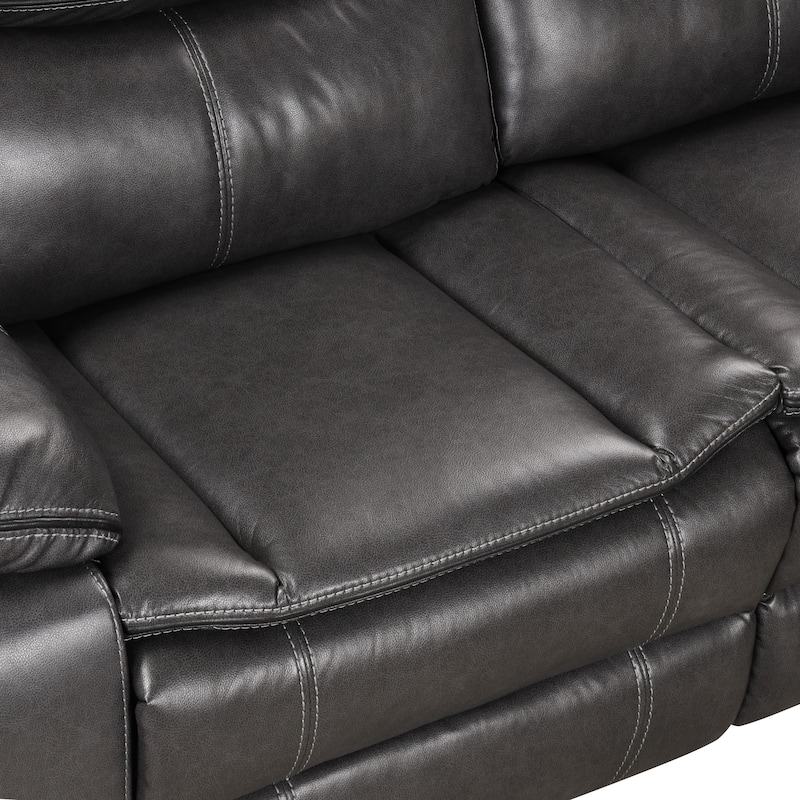 Furniture of America Sory Transitional Faux Leather Reclining Sectional Sofa