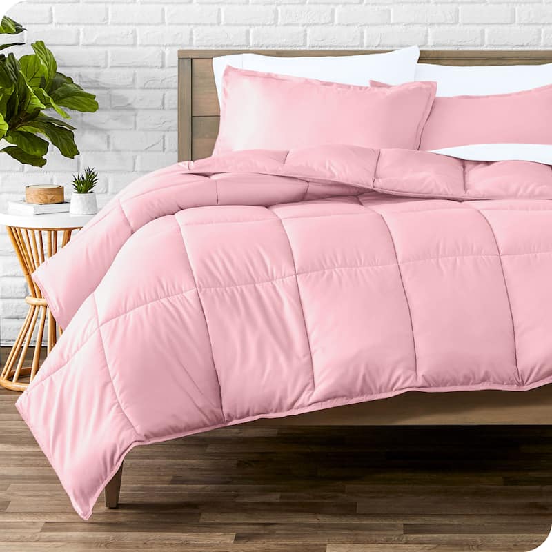 Bare Home Hypoallergenic Down Alternative Comforter Set - Queen - Light Pink