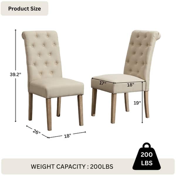 dimension image slide 1 of 6, Copper Grove Schwalbach Upholstered Parsons Dining Chair (Set of 2)