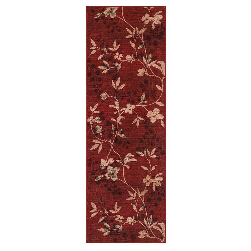 Modern Leaves Pattern Area Rug Botanical Print Washable Rugs for Living Room Bedroom Non-Slip Low Pile Floor Carpet