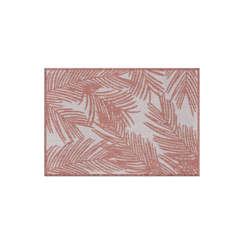 World Rug Gallery Contemporary Distressed Leaves Textured Flat Weave Indoor/Outdoor Area Rug