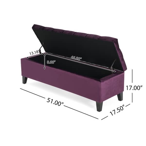 dimension image slide 2 of 12, Ottilie Button-tufted Storage Ottoman Bench by Christopher Knight Home