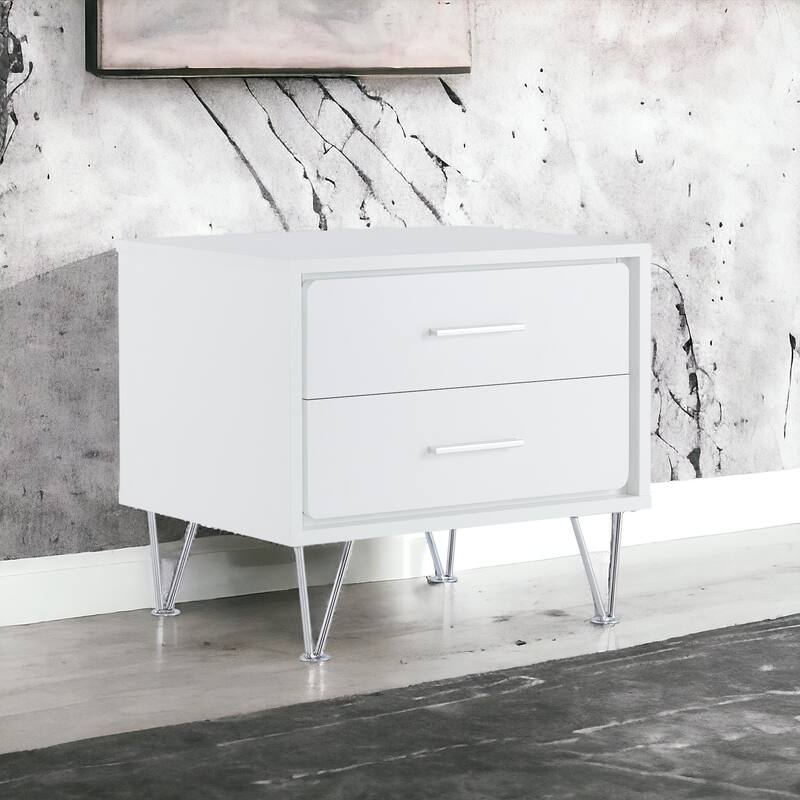 Charming Wooden Night Table with Dual Drawers for Stylish Bedroom