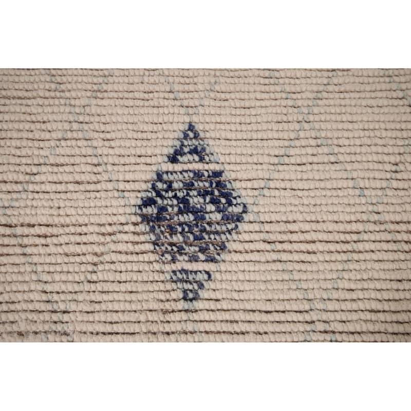All-Over Trellis Moroccan Oriental Area Rug Hand-Knotted Wool Carpet - 5'0"x 8'5"