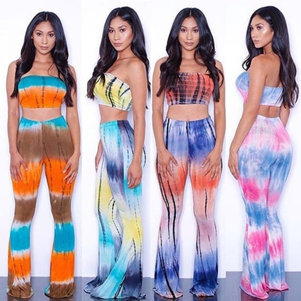 tie dye crop top outfit