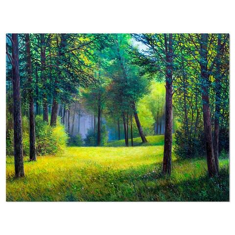 Designart "Colorful Summer Sunset" Landscapes Print on Wrapped Canvas - Green