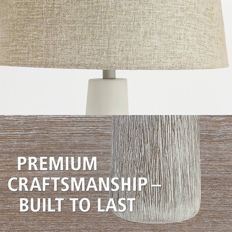 Aria Home Zuri 59" Resin Floor Lamp Linen Shade White Brown