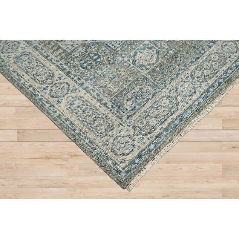 Hand Knotted Turkish Oushak Gray Wool Traditional Oriental Area Rug