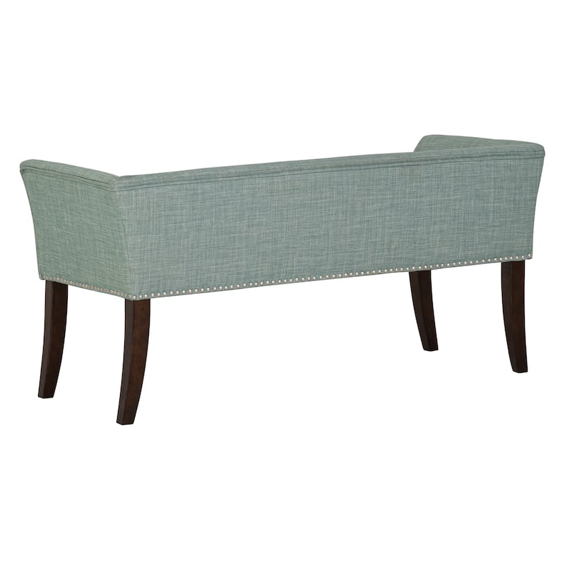 Madison Park Welburn 49.5" Upholstered Bench with Back & Wood Legs