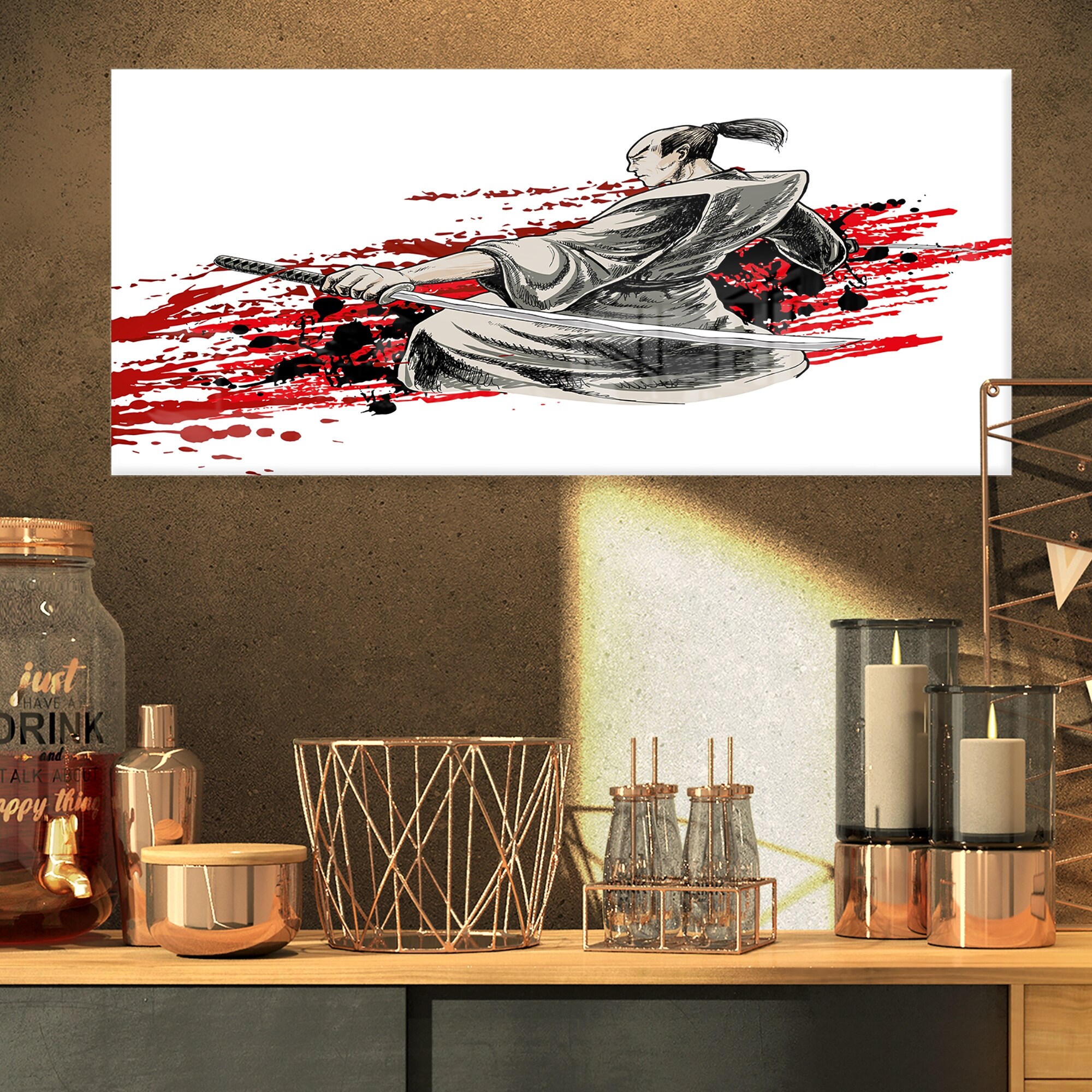 Designart 'Japan Warrior' Japanese Metal Wall Art
