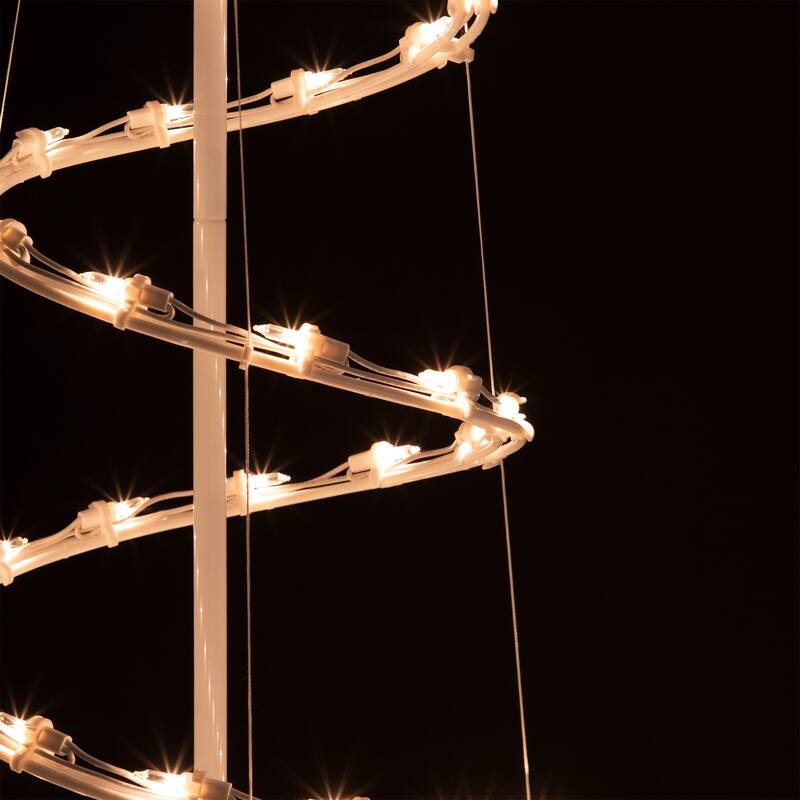Lighted Spiral Outdoor Christmas Trees - 4' and 6' - Clear - Set of 2