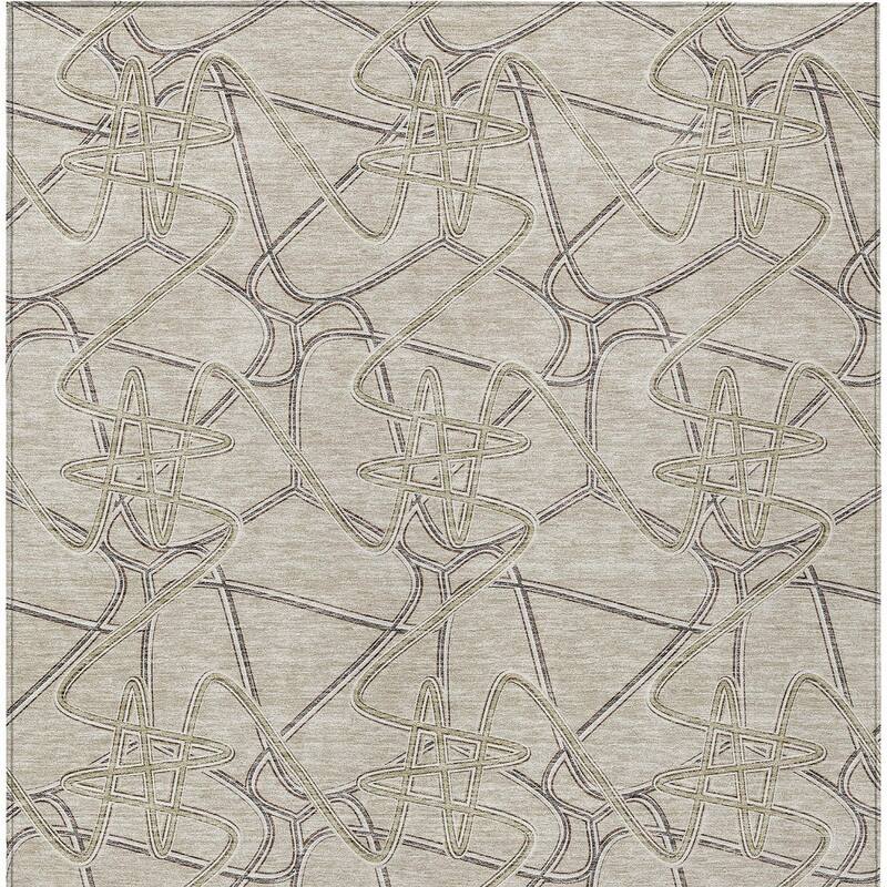 HomeRoots Geometric Contemporary Rectangle Outdoor Rug