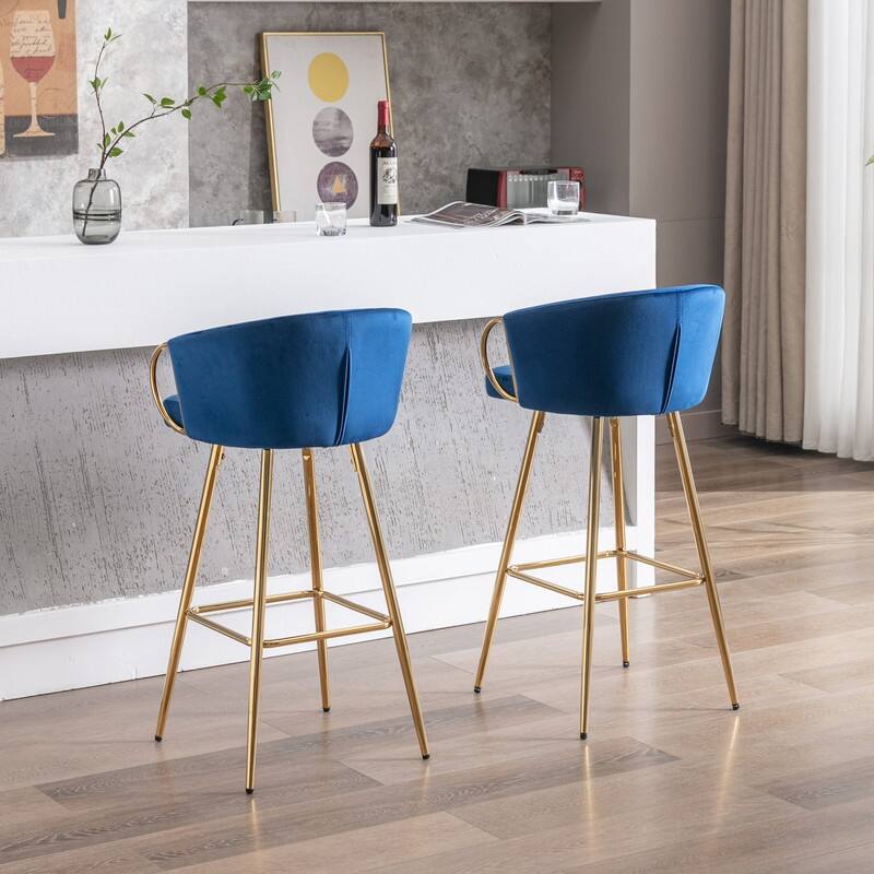 30'' Bar Stools with Chrome Footrest and Base Set of 2