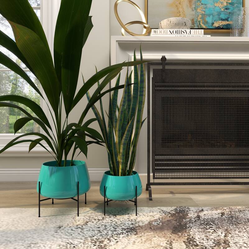 Iron Contemporary Planter (Set of 2) - 8' x 10'