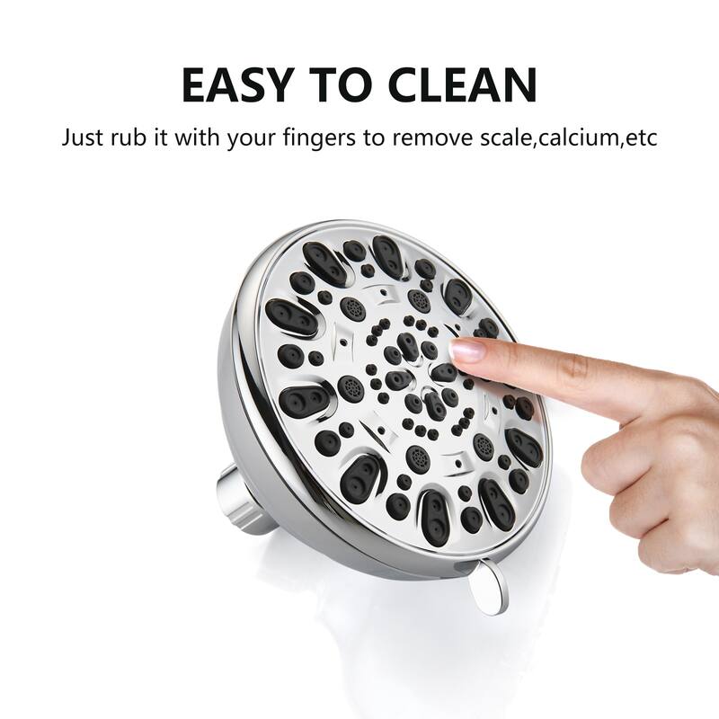 YASINU 26" Drill-Free Slide Bar Combo Rain Showerhead 7-Setting Spa System