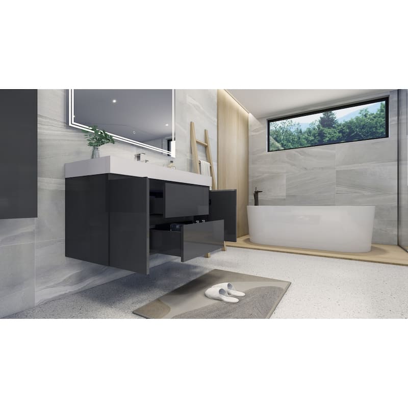 Baillie 48'' Wall-Mounted Vanity with Reinforced Acrylic Sink