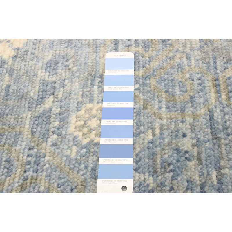 ECARPETGALLERY Hand-knotted Mystique Blue Wool Rug - 2'7 x 7'10