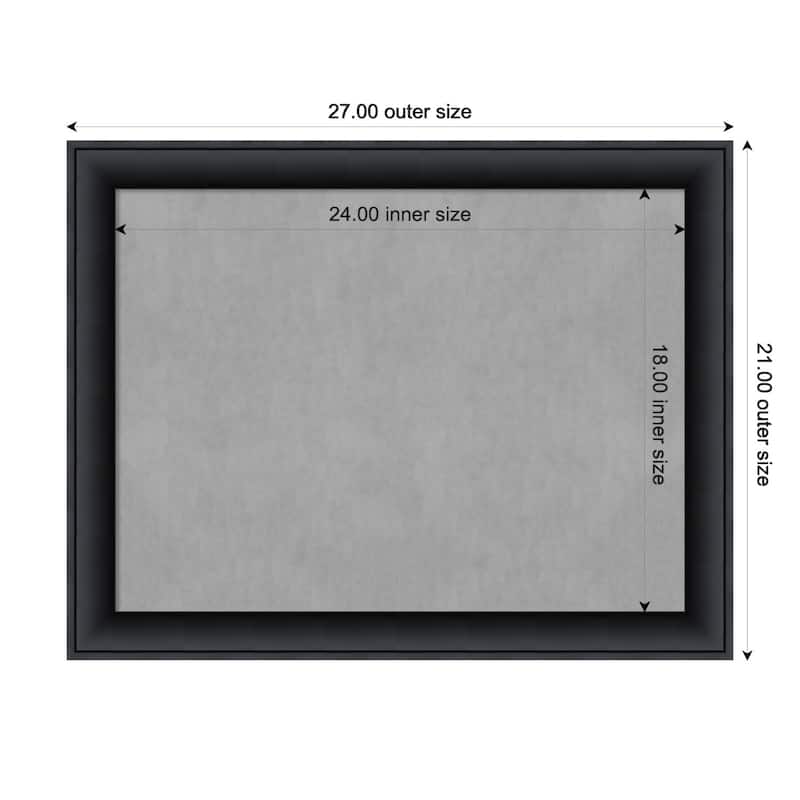 Framed Magnetic Board, Nero Black - Board Size 24x18