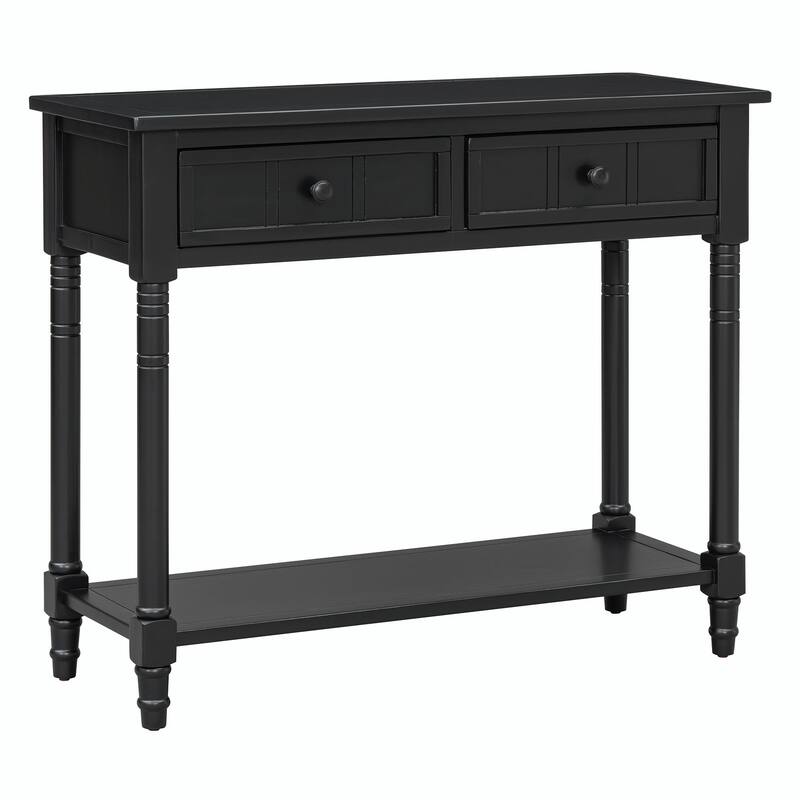 Daisy Series Console Table with Traditional Design, Two Drawers, and Bottom Shelf