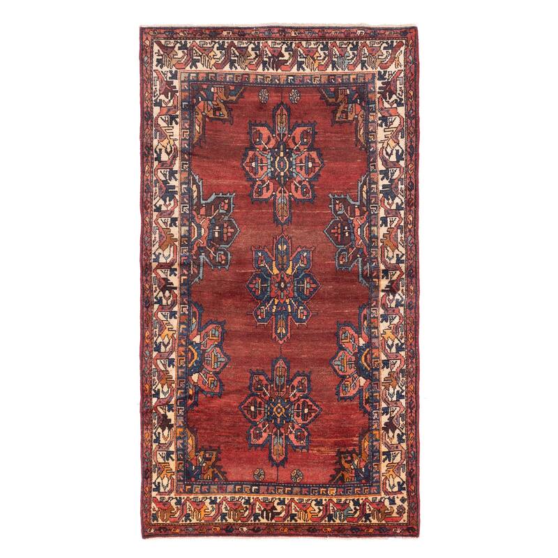 ECARPETGALLERY Hand-knotted Konya Anatolian Dark Red Wool Rug - 4'0 x 7'8