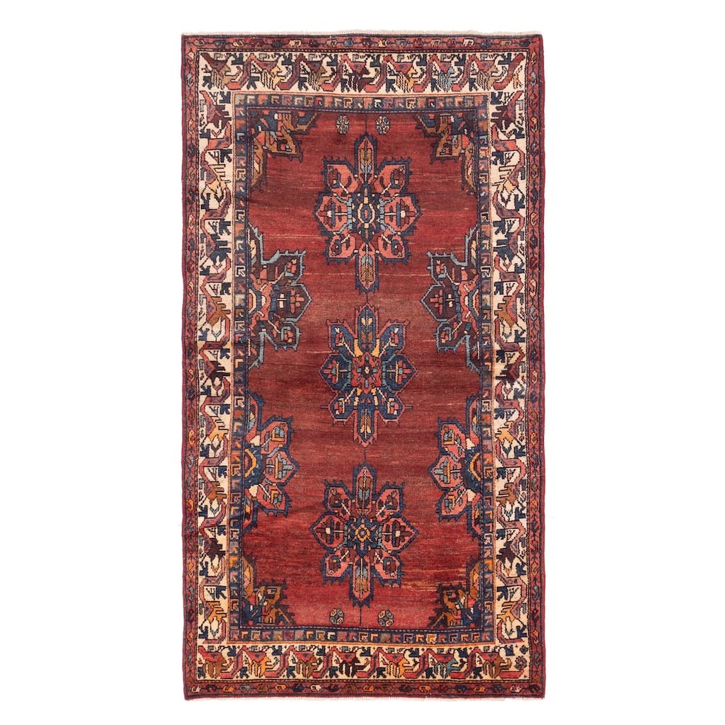 ECARPETGALLERY Hand-knotted Konya Anatolian Dark Red Wool Rug - 4'0 x 7'8