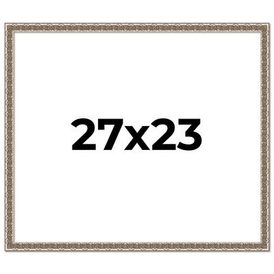 27x23 Frame Silver Versailles Ornate Solid Wood Picture Frame | 1 Inch