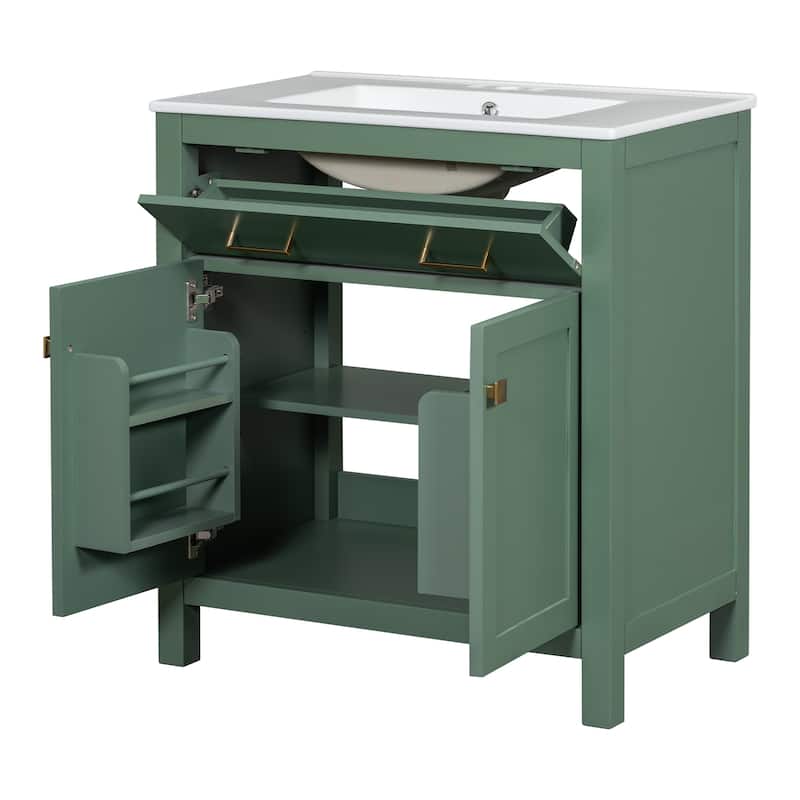 Modern Single Bathroom Vanity with 2 Doors and a Shelf