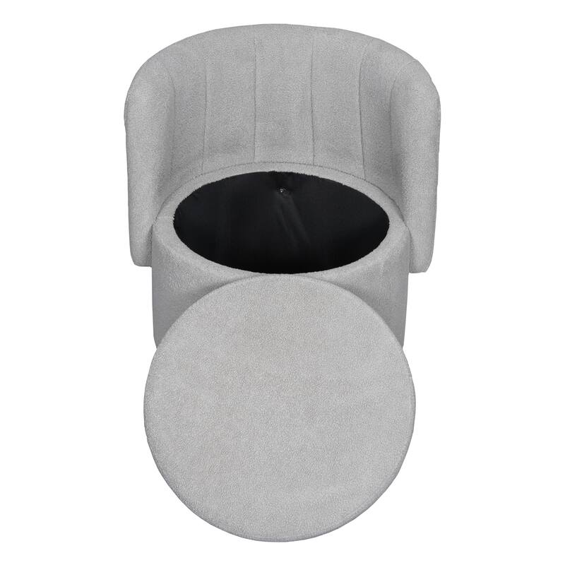Boucle Fabric Swivel Accent Chair wStorage Space,for Living Room,Gray