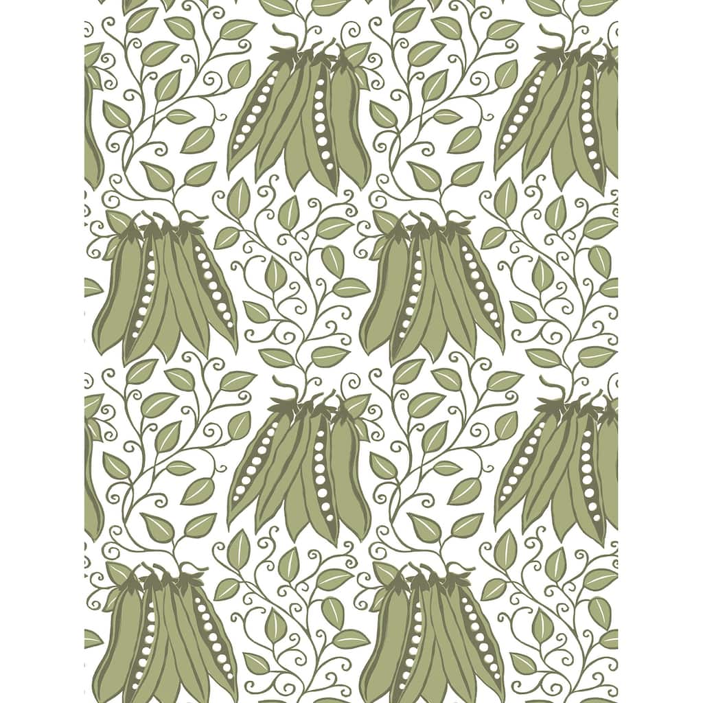 A-Street Prints Peas in a Pod Olive Garden Wallpaper