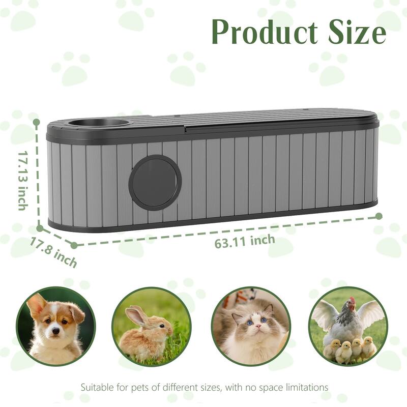 Hidden Cat Tunnel Bench, Living Room Side Table with Storage, Pet Feeding Station and Covert Playhouse