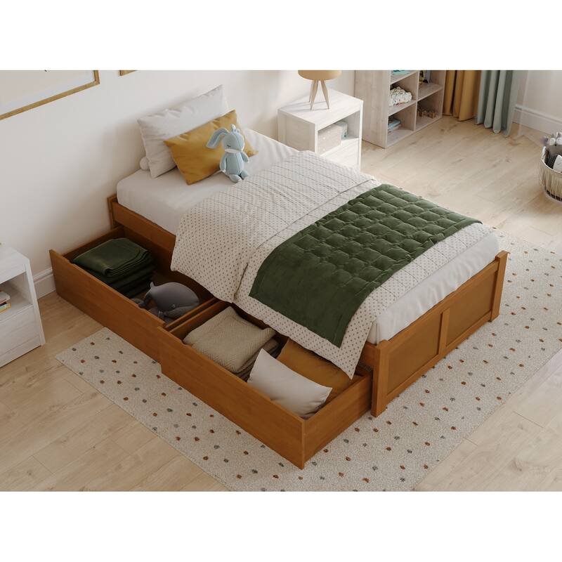 Concord Platform Bed with Footboard and Storage Drawers