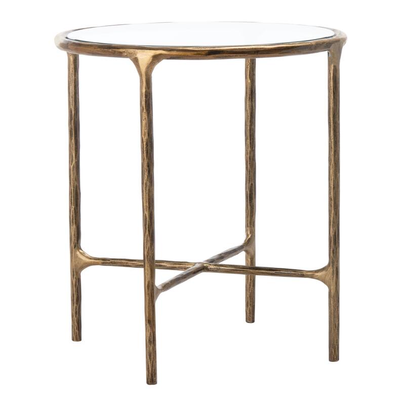 SAFAVIEH Couture Saliha Forged Metal Round End Table - 18" W x 18" L x 20" H - 18"W x 18"D x 20"H