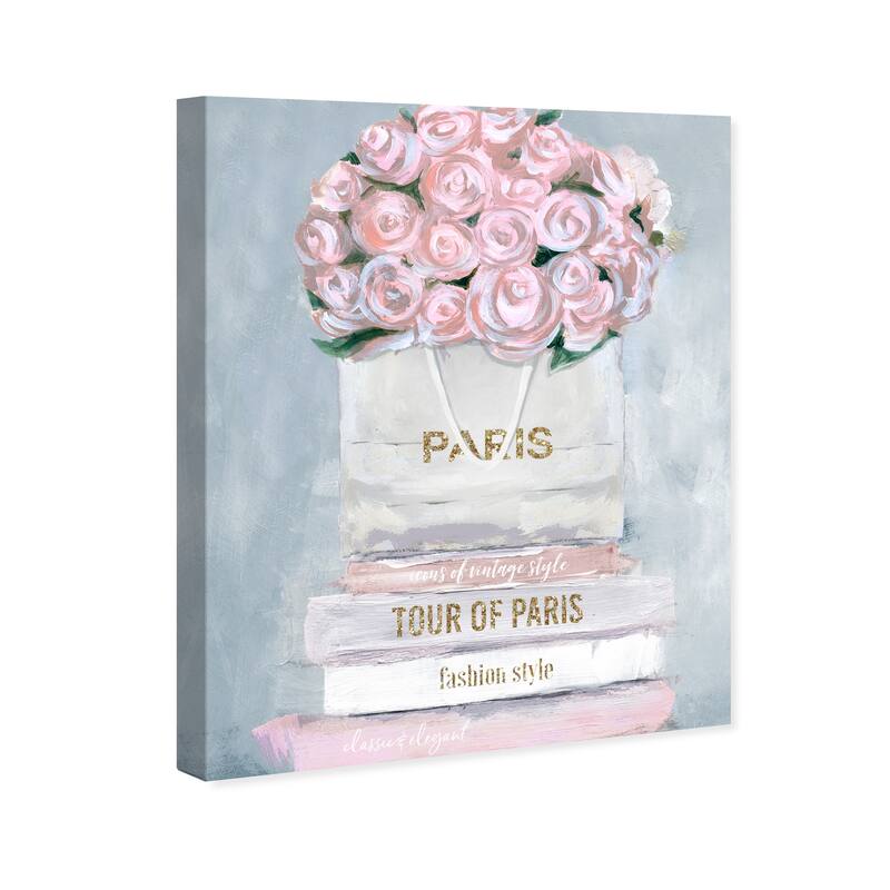 Wynwood Studio Canvas Floral and Botanical Bouquet Surprise Pink and Pastel Pink Glam Wall Art Canvas Print