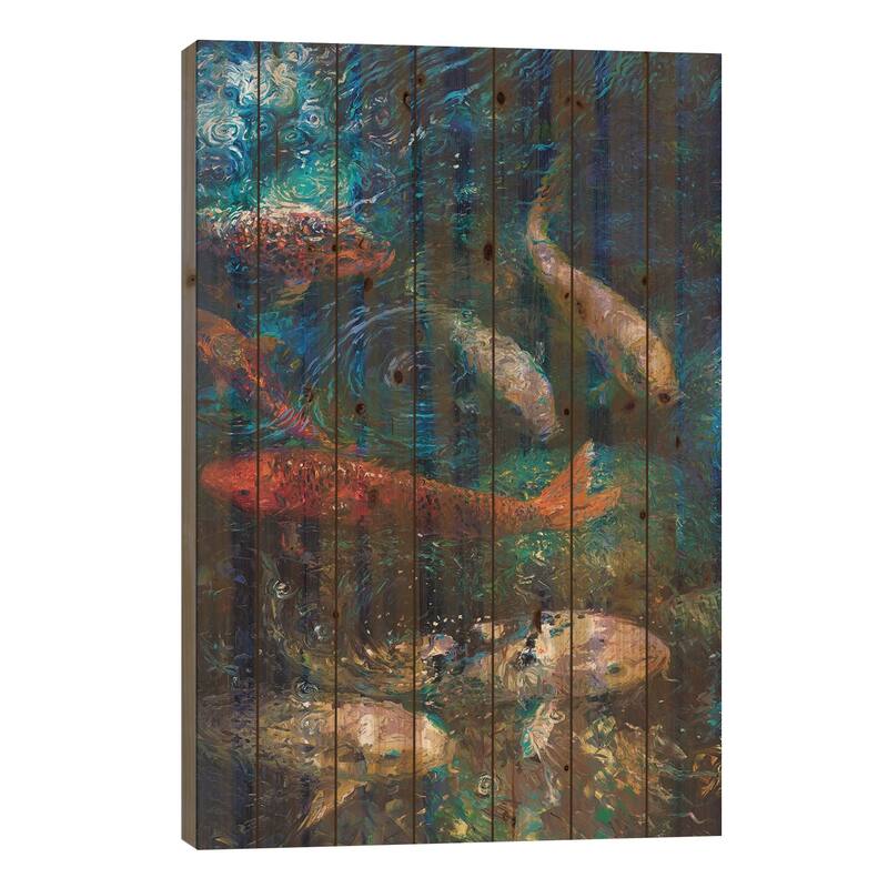 Carpe Diem Print On Wood by Iris Scott - Multi-Color - 26x18x1.5