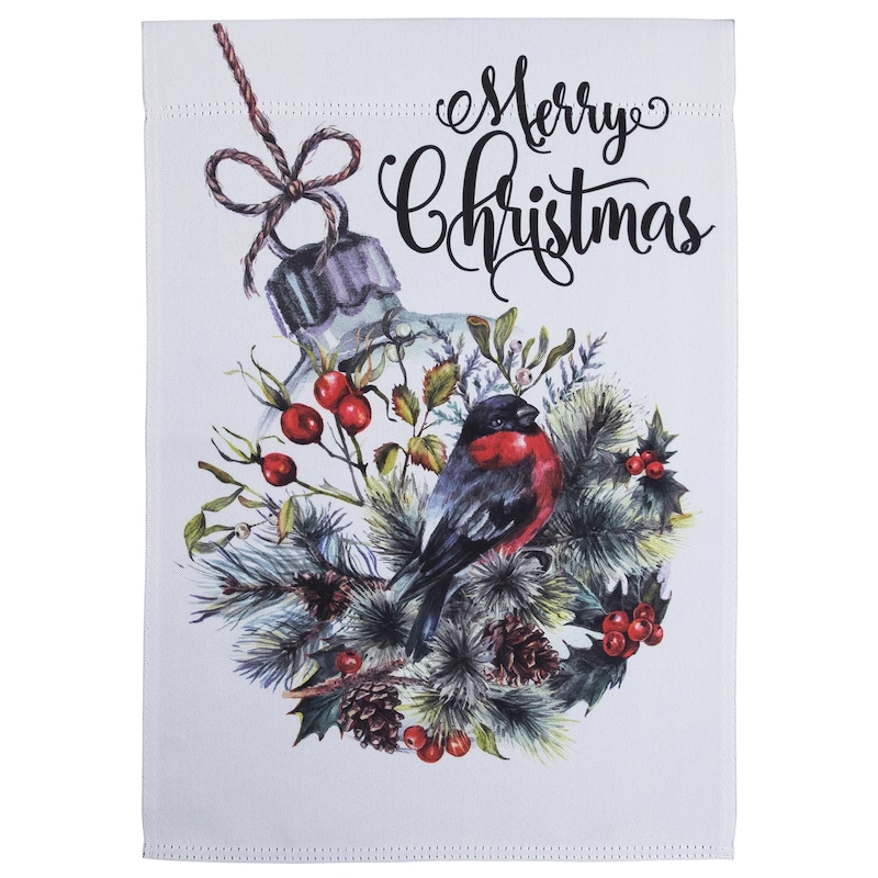 Merry Christmas Ornament Outdoor Christmas Garden Flag - 18" x 12.5" - 18" x 12.5"
