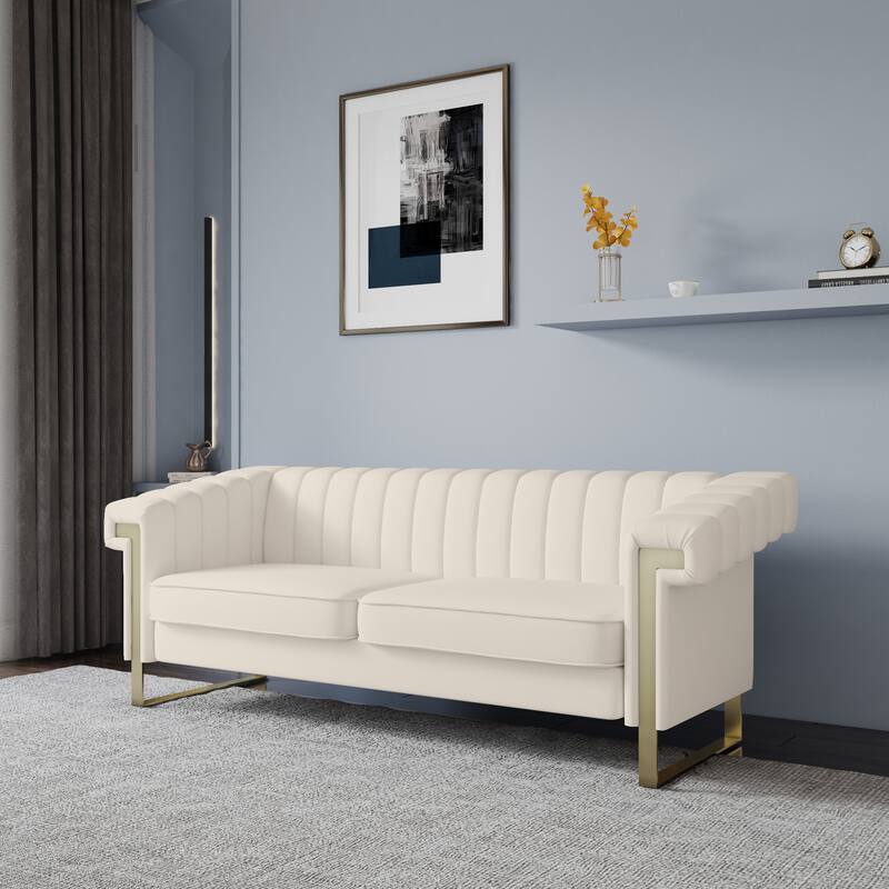 Burchel 83.86'' Square Arm Sofa With Metal Legs
