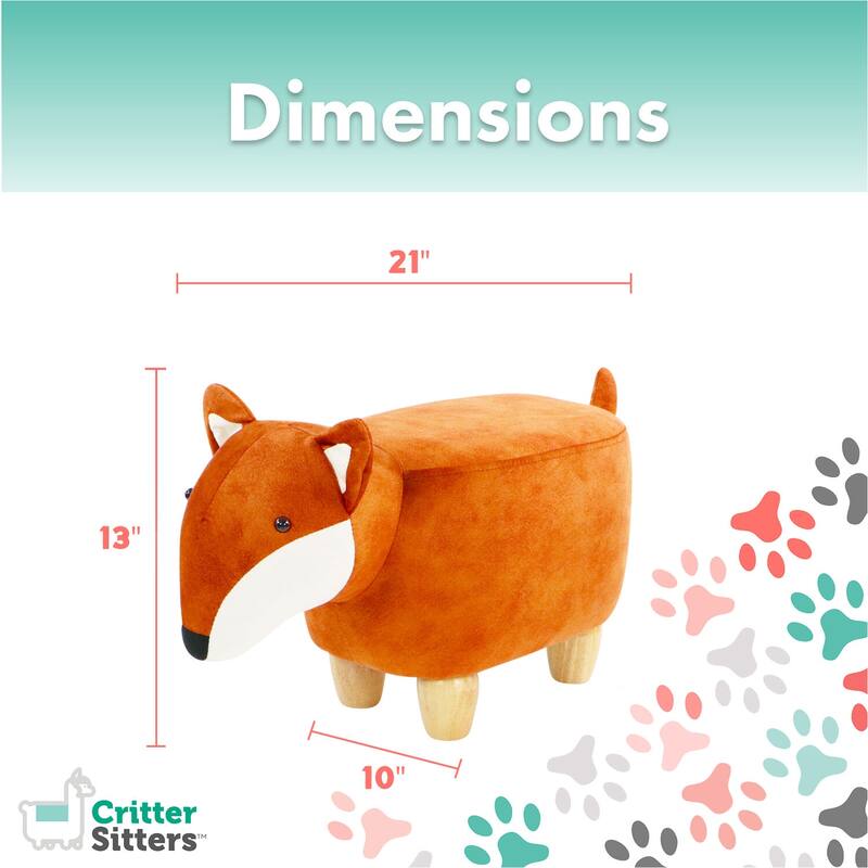 11-In. Fox Animal Shape Mini Ottoman