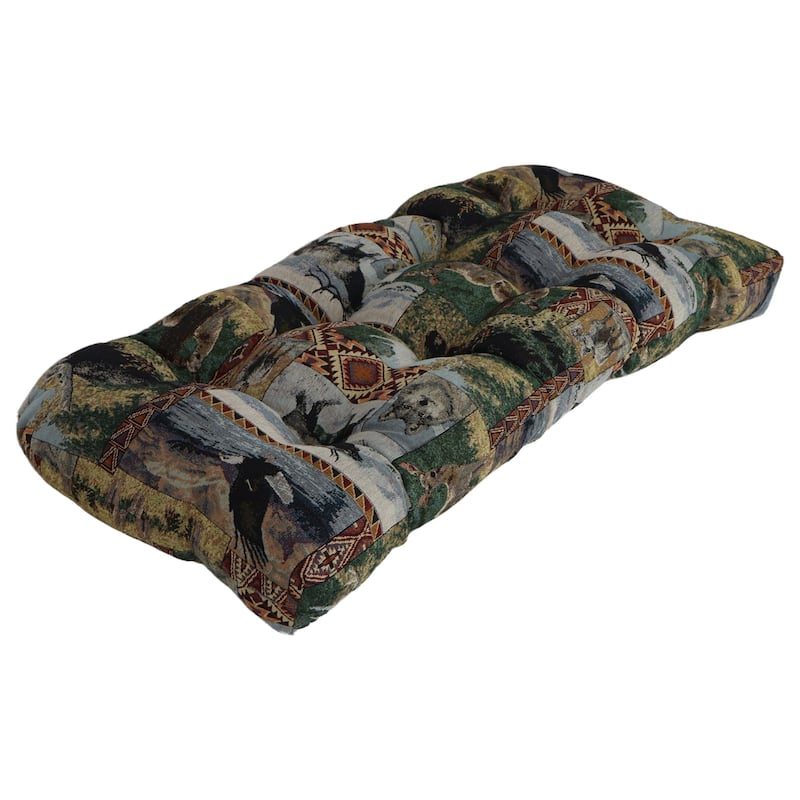 42-inch by 19-inch Rounded Back Tapestry Loveseat Cushion (Multiple Patterns) - 42 x 19