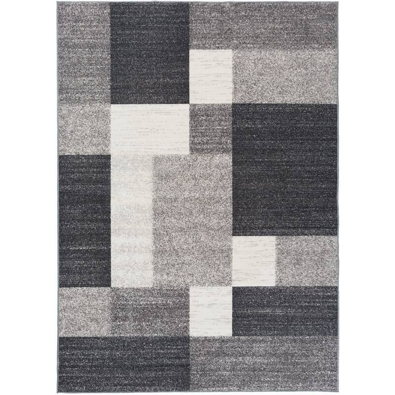 World Rug Gallery Modern Boxes Design Non-slip (Non-skid) Area Rug
