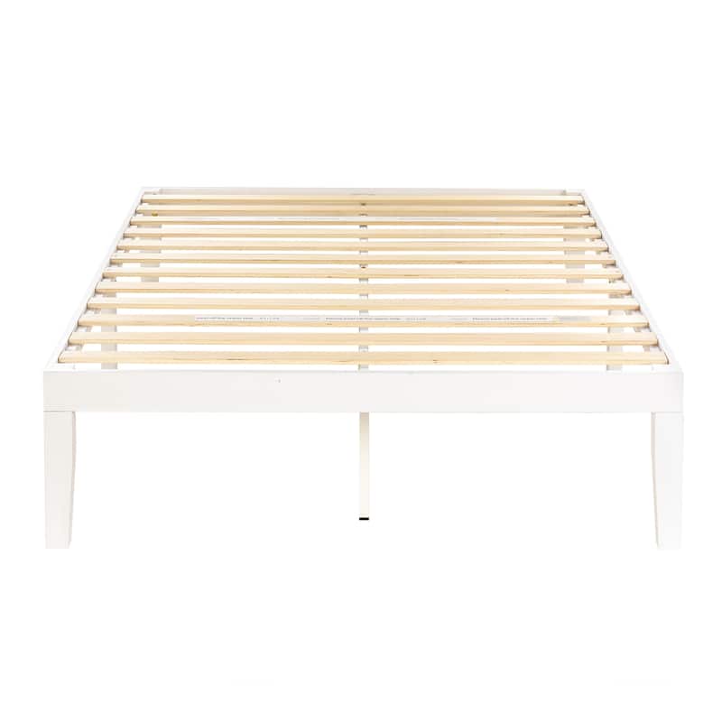 16 Inch Classic Solid Wood Platform Bed Frame in Multiple Finishes