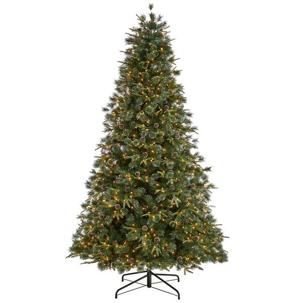 slide 1 of 3, 9' Snowed Tipped Clermont Mixed Pine Christmas Tree - 108