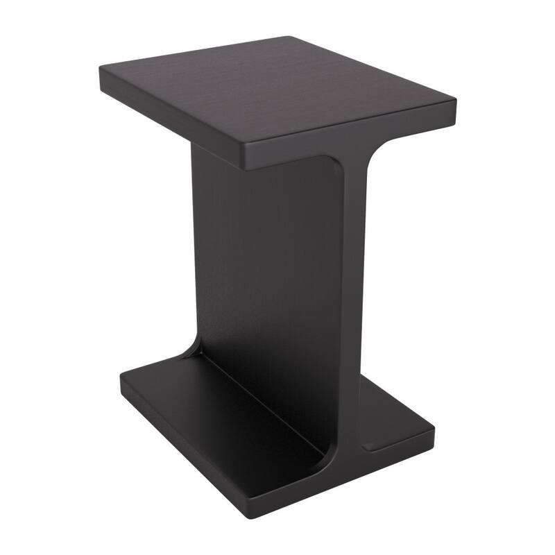 HomeRoots 20" Black Solid Wood Pedestal End Table - 15.00 in. x 20.10 in. x 13.00 in.